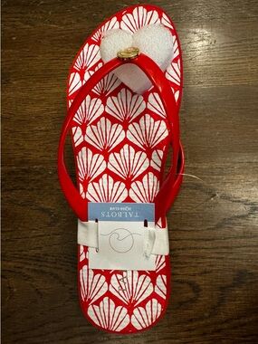 NWT Talbots Red & White Flip Flops